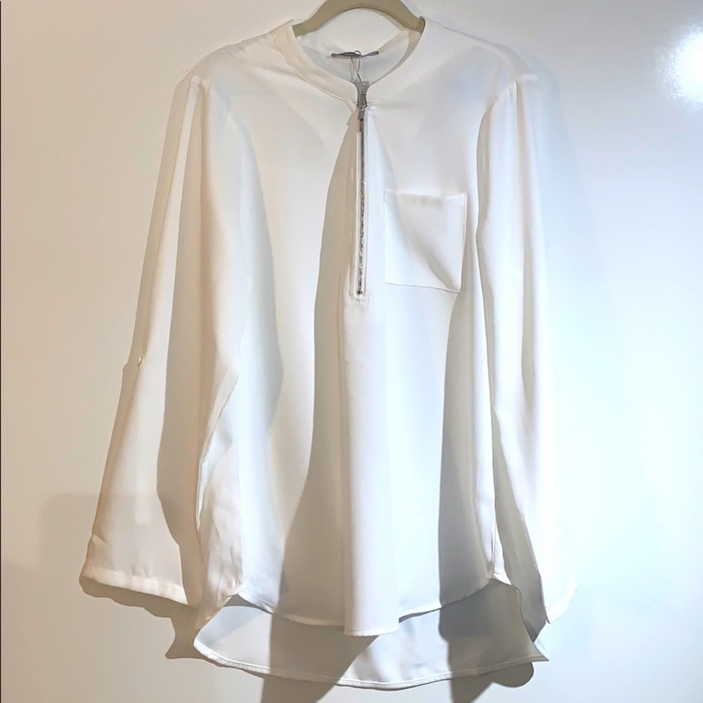 Furnex Women's V Neck Chiffon Blouse